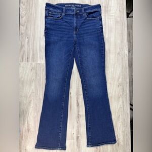 American Eagle Outfitters High Rise Skinny Kick Dark Blue Jeans